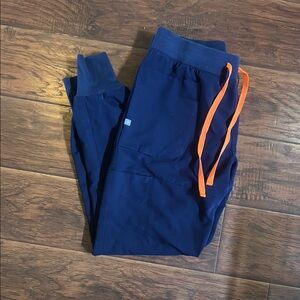 Figs Blue and Orange Joggers with Elastic Waistband